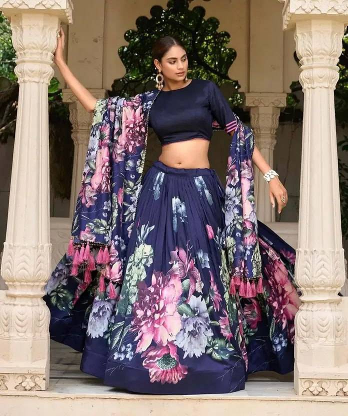 Artriddhs Dola silk vol 42 Blue Printed lehenga choli distributors